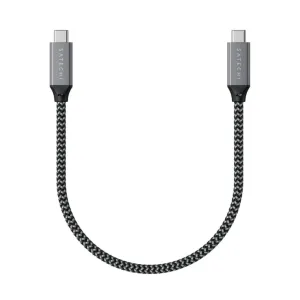 Cable trenzado USB4 USB-C a USB-C de Satechi con conectores dobles en negro y gris