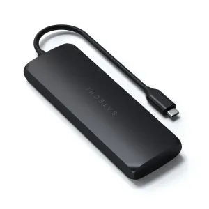 Satechi USB-C Hybrid Multiport Adapter, jossa on SSD-paikka, HDMI-lähtö ja kiinteä USB-C-kaapeli