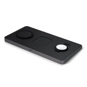 Satechi Trio trådløs ladeplate med tre ladesoner for telefon, Watch og AirPods på svart base