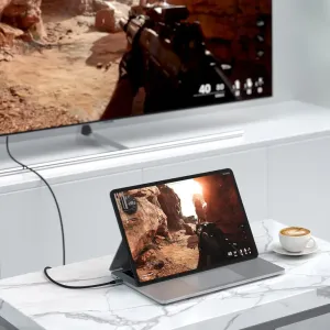Cable Satechi USB-C a HDMI 2.1 para conectar una tableta a un televisor y duplicar la pantalla para juegos