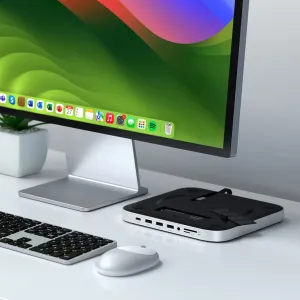 Satechi Stand & Hub Mac Mini- ja Mac Studio -laitteille etupuolen porteilla ja NVMe SSD -kotelolla