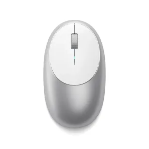 Satechi M1 Bluetooth juhtmeta hiir hõbedast värvi, valge pealispinna ja tekstuurse kerimisrattaga