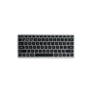 Satechi Slim X1 Bluetooth-tangentbord med bakgrundsbelysning, kompakt tangentbord i rymdgrått med US layout samt funktions- och piltangenter