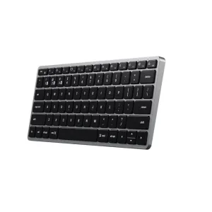Satechi Slim X1 Bluetooth-bakgrundsbelyst tangentbord, kompakt Apple-layout i rymdgrått med lågprofiltangenter