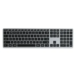 Satechi X3 trådlöst tangentbord med numerisk knappsats, tunn design i rymdgrått för Mac- och Bluetooth-enheter