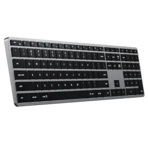 Satechi X3 trådlöst tangentbord med US layout, numeriskt tangentbord och slimmad rymdgrå design för Mac