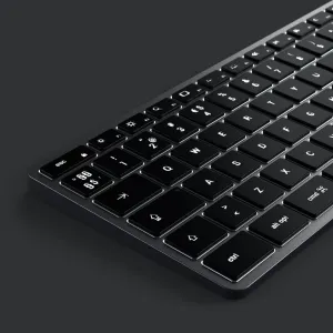Satechi X3 trådlöst tangentbord i rymdgrått, kompakt bakgrundsbelyst Bluetooth-tangentbord med lågprofilstangenter
