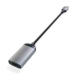 Satechi USB-C–HDMI-sovitin tähtiharmaasta harjatusta alumiinista, USB-C-liittimellä ja HDMI-portilla