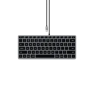 Satechi W1 trådbundet USB-C-tangentbord med US layout, kompakt svart och grå design för Mac och iPad
