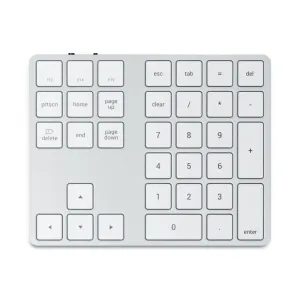 Satechi kabellose erweiterte numerische Tastatur in Silber mit Bluetooth-Tasten, Pfeiltasten und Ziffernblock