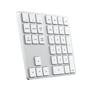 Satechi kabellose erweiterte numerische Tastatur in Silber mit Funktions- und Pfeiltasten für die Dateneingabe am Mac-Desktop