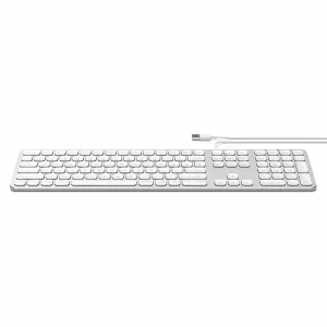 Satechi silverfärgat USB-tangentbord i aluminium med numerisk knappsats och kabel för Mac-datorer