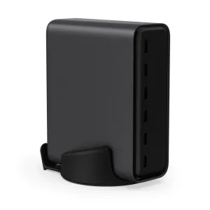 Satechi ChargeView 240W stationär laddare i svart stativ med sex USB-C-portar