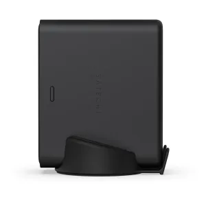 Satechi ChargeView 240W bordsladdare stående i ett svart stativ, med SATECHI-logotyp och synlig USB-C-port