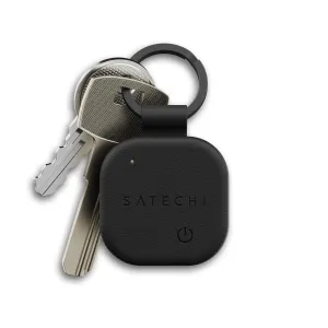 Satechi FindAll -avaimenperäpaikannin vegaaninahkaa, musta, avainrenkaalla ja kiinnitetyllä avaimella