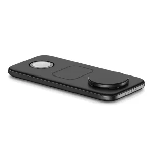 Base de carga inalámbrica Satechi Qi2 Trio para iPhone, AirPods y Apple Watch, en negro