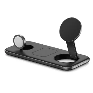 Satechi Qi2 Trio base de carga inalámbrica con soportes elevados para iPhone, AirPods y Apple Watch