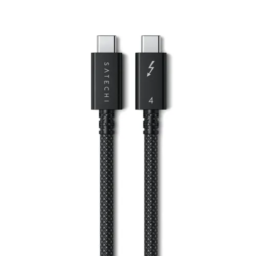 Satechi Thunderbolt 4 Pro Cable, schwarzes geflochtenes USB-C-Kabel mit zwei Anschlüssen