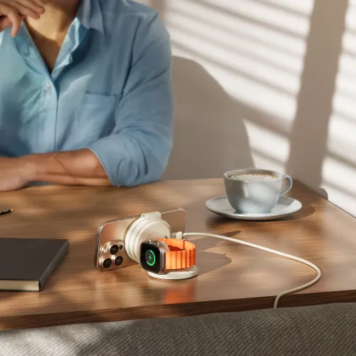 Satechi OntheGo 3-i-1 trådløs opladningsstander til iPhone, øretelefonetui og Apple Watch