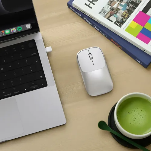 Satechi slim EX Wireless Mouse - Ergonomisk pekeenhet for datamaskin og nettbrett - Sølv