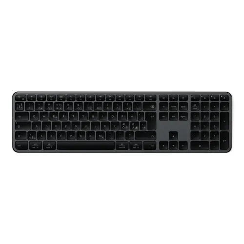 Satechi EX3 Slim Wireless Keyboard Nordic Layout–Connects four devices wirelessly - Space Black