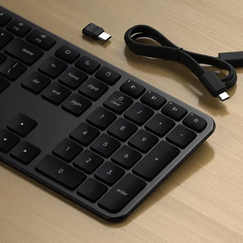 Satechi EX3 Slim trådløst tastatur med nordisk layout – kobles trådløst til fire enheter - Space Black