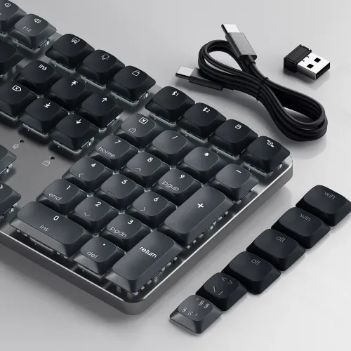 Satechi sM3 Slim Mechanical Backlit Bluetooth Keyboard Nordic Layout - Multiple devices via USB receiver - Dark
