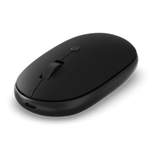 Satechi OntheGo wireless Bluetooth mouse in black with scroll wheel and USB-C charging port