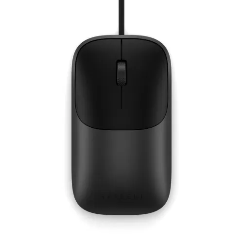 Satechi Slim LX trådad mus i svart med tysta klick, precisrullhjul och slim profil