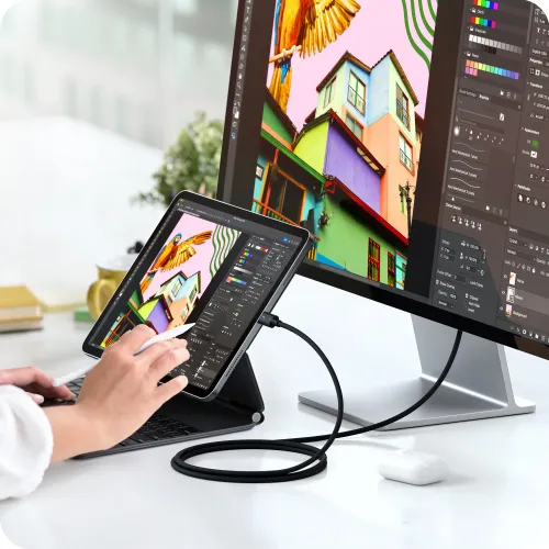 Satechi Thunderbolt 5 Pro-kabel - rask dataoverføring og kraftig lading - Svart