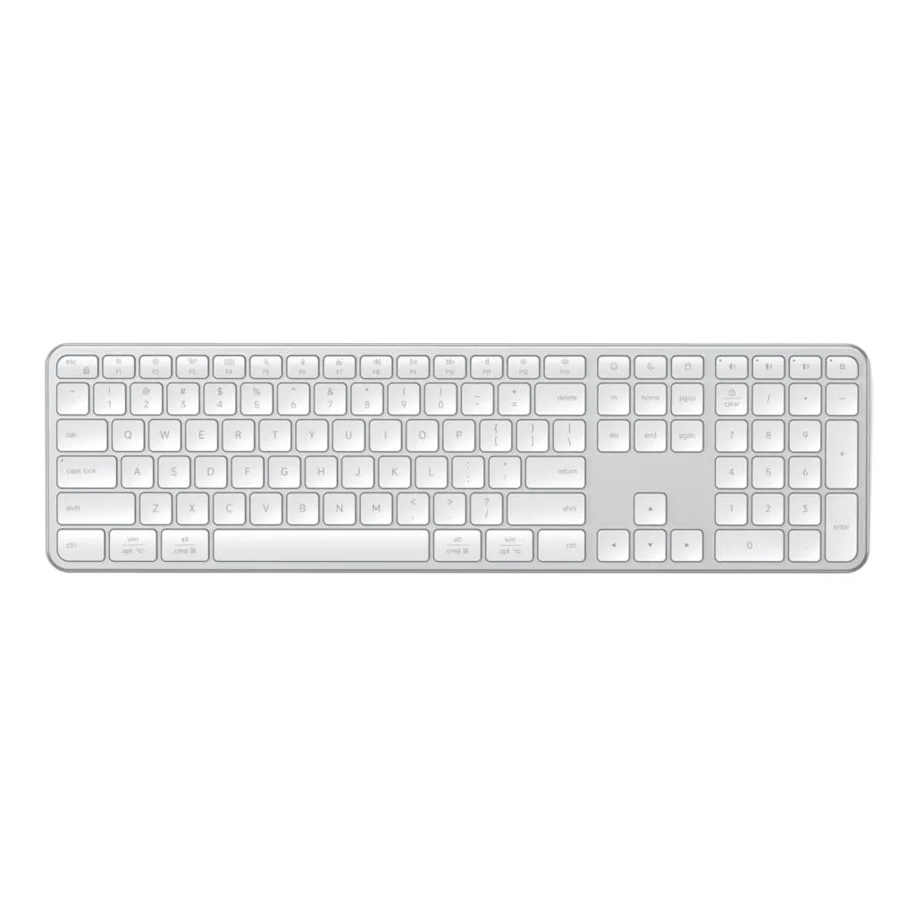 Satechi EX3 Slim Wireless Keyboard med nordisk layout - flera anslutningar för effektivt skrivande - Silver