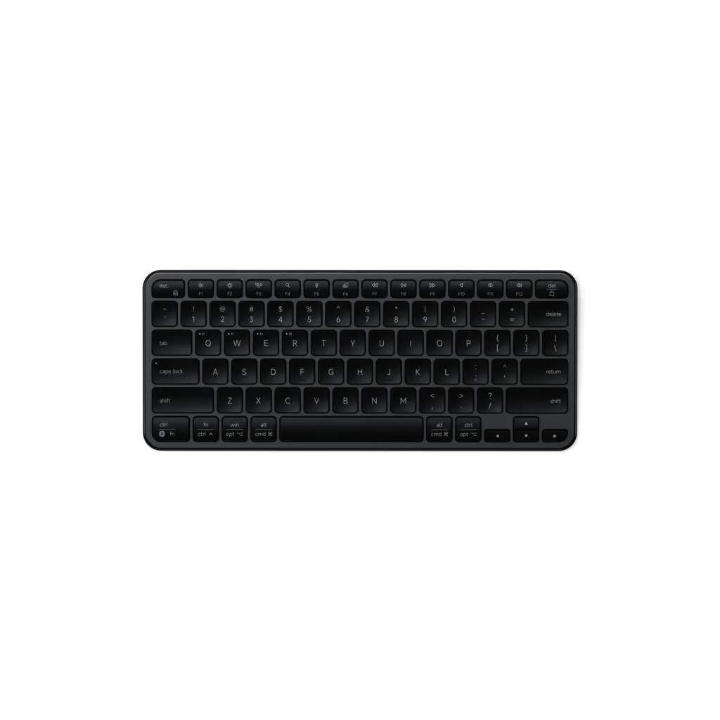 Satechi EX1 Slim trådlöst tangentbord med nordisk layout - Bluetooth och USB-C-dongle för anslutning - Space Black