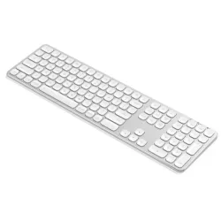 Satechi Silver Wireless Keyboard with Numeric Keypad for Mac, Connects to 3 Devices, USB-C Rechargeable