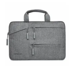 Satechi 15/16 inch water-resistant laptop carrying case with padded interior and side pockets for accessories.