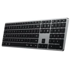 Satechi X3 Wireless Keyboard with illuminated keys and Bluetooth connection, designed for Apple devices with a numeric keypad.