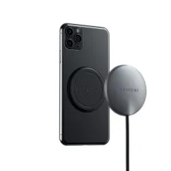 Magnetisk klistremerke i øko-lær for iPhone 11/12 - forbedrer trådløs lading som ikke er MagSafe.