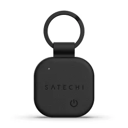 Satechi Findall Vegan-Leather Keychain in Black with Apple Find My integration for easy tracking and stylish organization