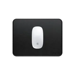 Satechi Vegan-Leather Premium Mousepad Black, miljøvenlig, glat glidende, holdbar, vandafvisende, til Apple Magic Mouse, nem at rengøre