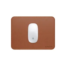 Satechi Vegan-Leather Premium Mousepad in brown, eco-friendly, durable, water-resistant, smooth surface for effortless mouse gliding