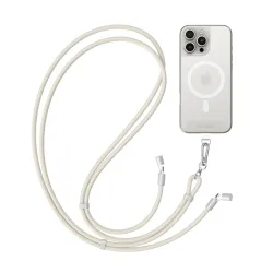 Satechi OntheGo Crossbody Lanyard Cable i Sand, snygg laddningslösning med kompatibilitet för flera enheter och handsfree-komfort