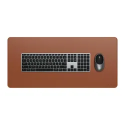 Satechi Vegan-Leather Premium Desk Mat Brown, miljøvenlig, holdbar, vandafvisende, alsidig til arbejdsplads, gaming, skrivning.