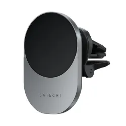 Satechi Qi2 Wireless Car Charger with secure adjustable mount, universal compatibility, smart automatic clamping, sleek modern design