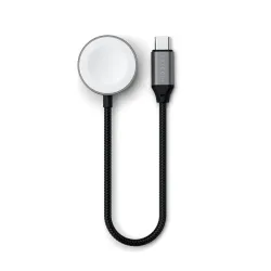 Satechi USB-C magnetisk snabbladdningskabel för Apple Watch, Qi2 snabbladdning, kompakt och tålig, kompatibel med Apple Watch Series 1-7