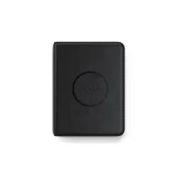 Satechi Vegan-Leather Passport Cover with Find My tracker in black, elegant and functional travel accessory for secure passport storage and tracking